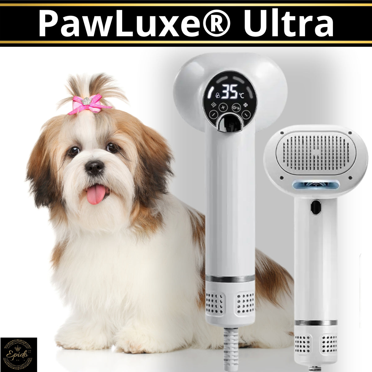 Silent Pet Hair Dryer with Brush