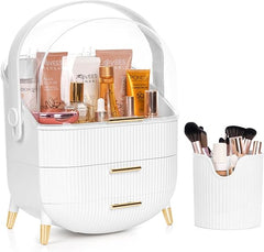 Make-up organizer wit met penseelhouder