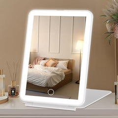 Draagbare make-up spiegel met ledverlichting
