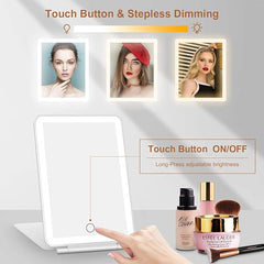 Draagbare make-up spiegel met ledverlichting